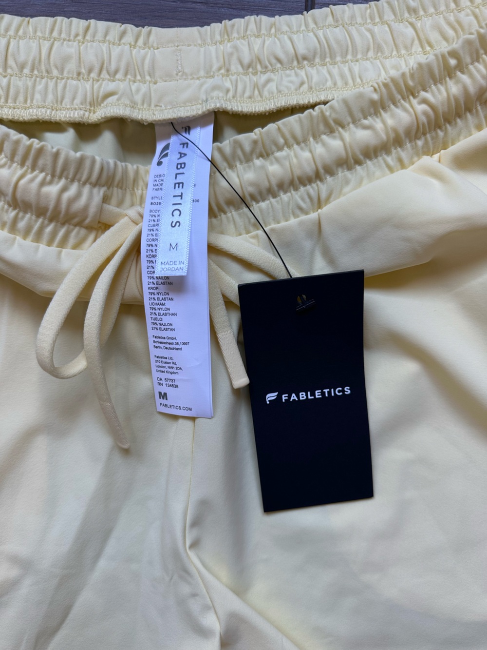 Fabletics Light Yellow Drawstring Active Shorts - Picture 3 of 3